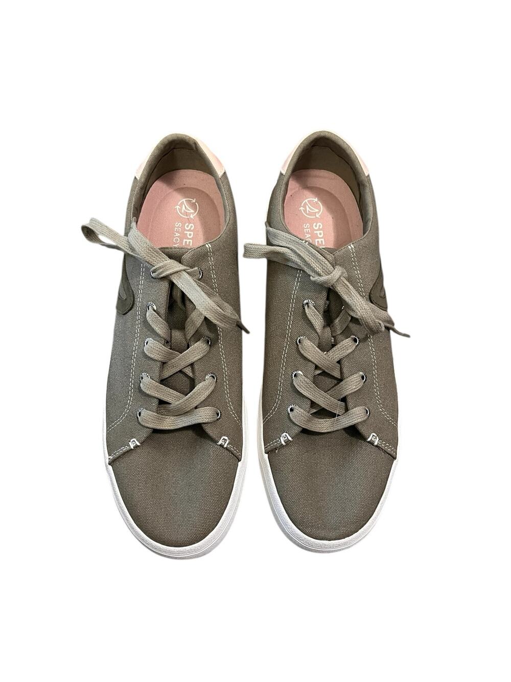 Sperry Top Sider Seacycled Sandy Lace-Up Sneaker Olive Green Size 12